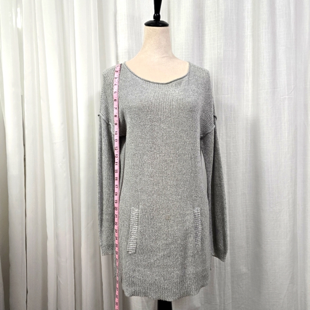 2/$30 Daisy Fuentes Grey Cable Knit Sweater Dress Size L - Picture 3 of 11